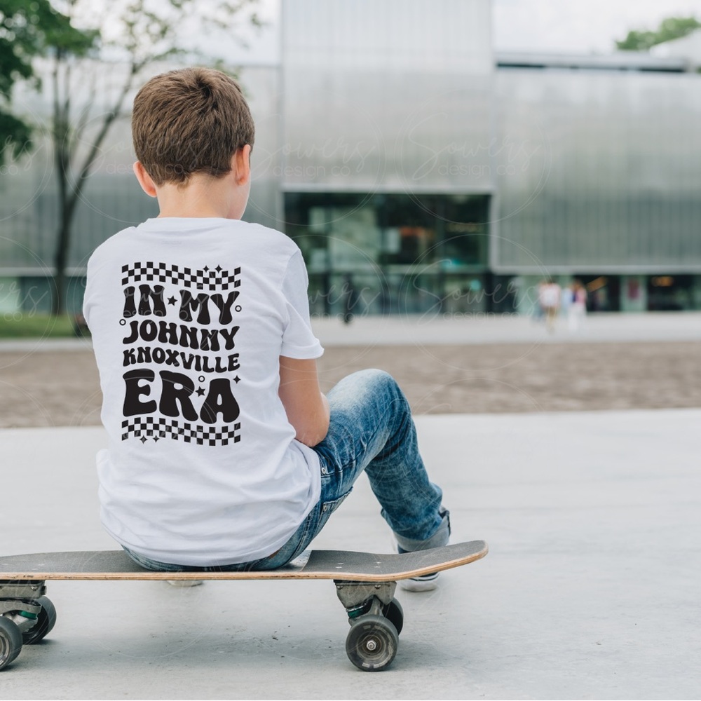 White Kids Graphic Tee — Johnny Knoxville Era